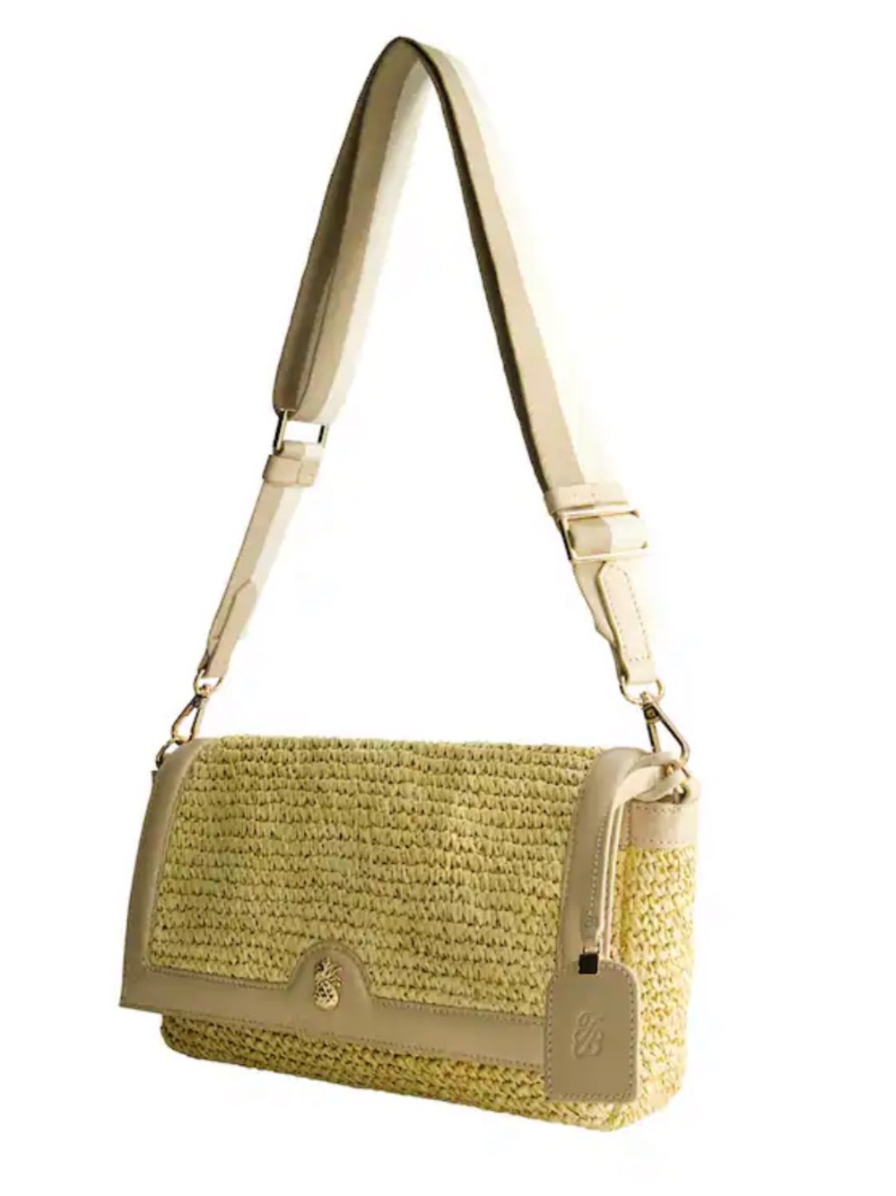 Tommy Bahama Brand Woven Straw Shoulder Bag in Light Yellow - Chic Everyday Tote